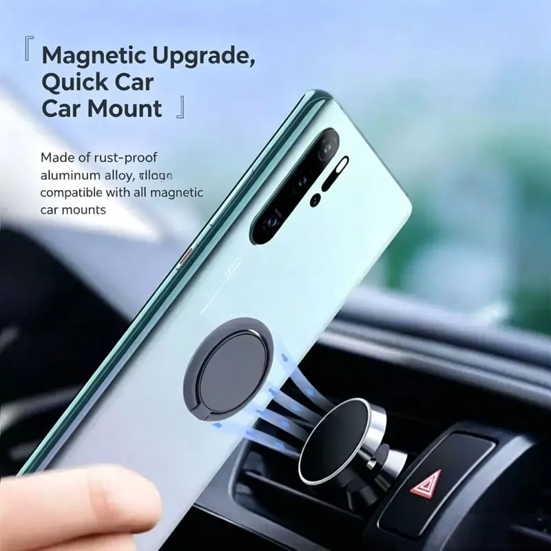 360 degree rotating phone holder, car phone buckle, finger buckle, metal desktop, multifunctional, universal for lazy people view 4