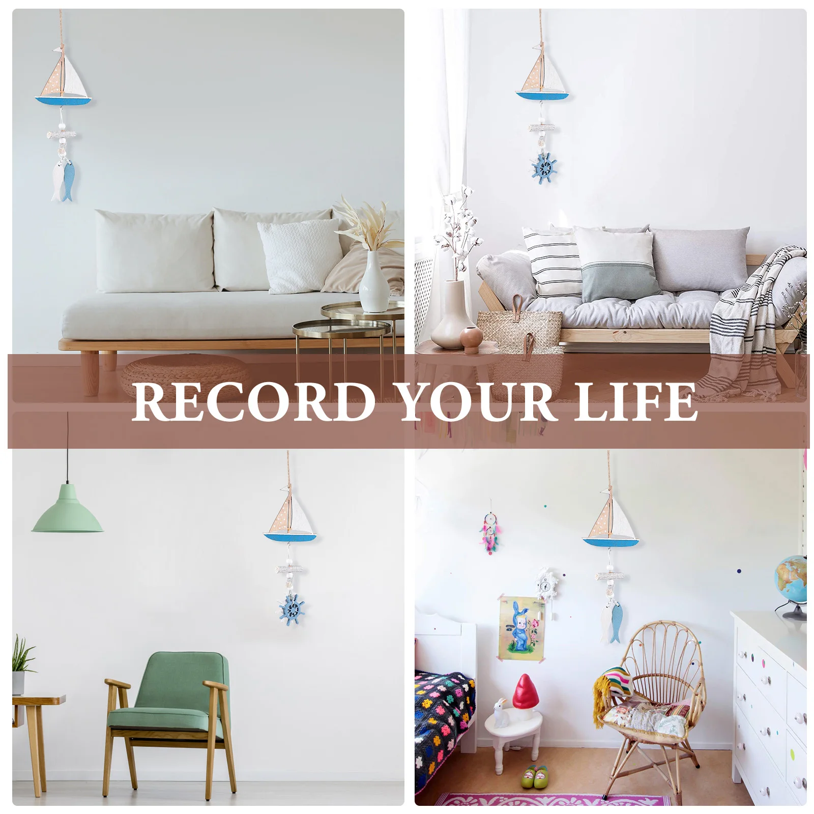 

2Pcs Wooden Marine Style Fish Pendant Beach Theme Home Wall Decoration Nautical Kids Room Hanging Ornament Sailing Fish Decor