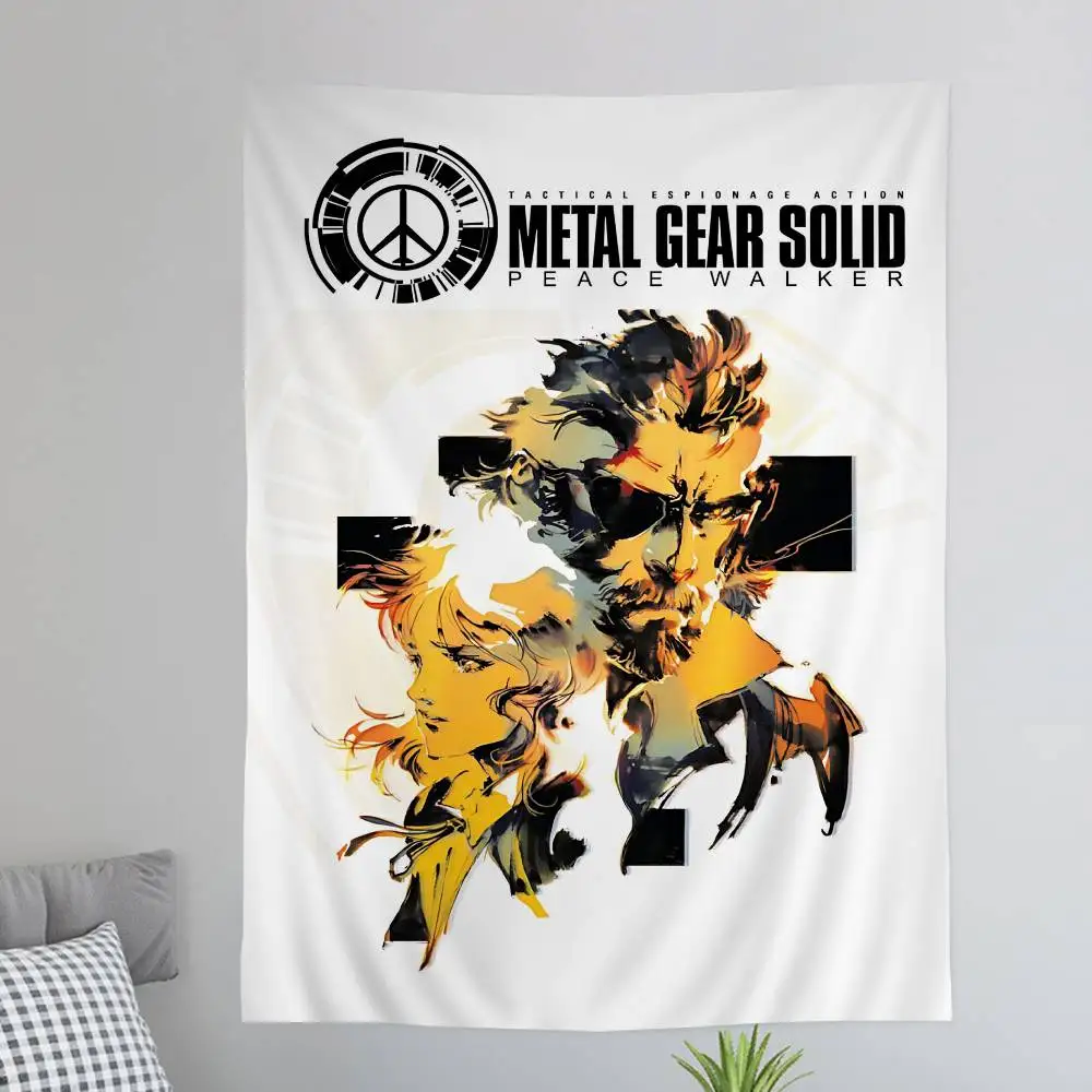 Game Metal Gear Solid Anime Tapestry Hippie Flower Wall Carpets Dorm Decor Wall Hanging Home Decor