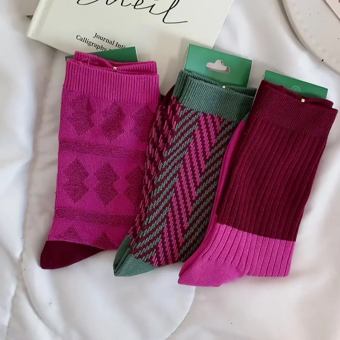 New Mid-Calf Women Cotton Socks FAutumn Winter Ins Japanese series Style Fashion Socks Lady Girls Student Sweet Retro Long Socks