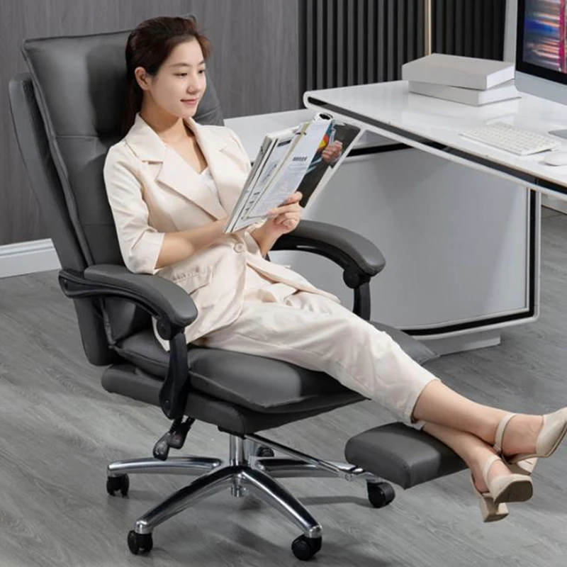 Ergonomic Leather Office Chairs Swivel Mobiles Comfortable Reading Office Chairs Luxury Sillas De Oficina Modern Furniture