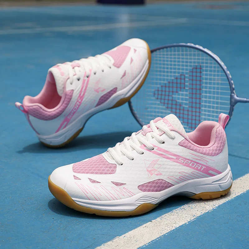 

Fashion Pink Women's Tennis Shoes High Quality Lightweight Men's Badminton Sneakers Professional Non-slip Table Tennis Shoes Men