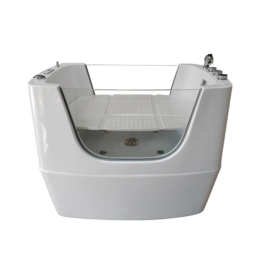 Dog Grooming Pet Bathtub Pet Spa LED Whirlpool Acrylic Bubbles Freestanding  Massage Pet Bathtub