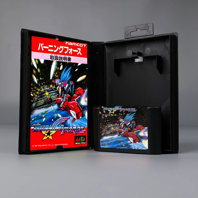 Burning Force JAP cover 16bit MD game card with box with manual for Sega Genesis Megadrive console