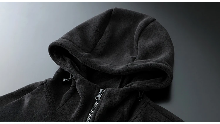 Men's Jacket Autumn and Winter New Solid Color High-quality Fleece Outdoor Leisure Sports Hooded Coat Men Jacket Plus Size L-8XL