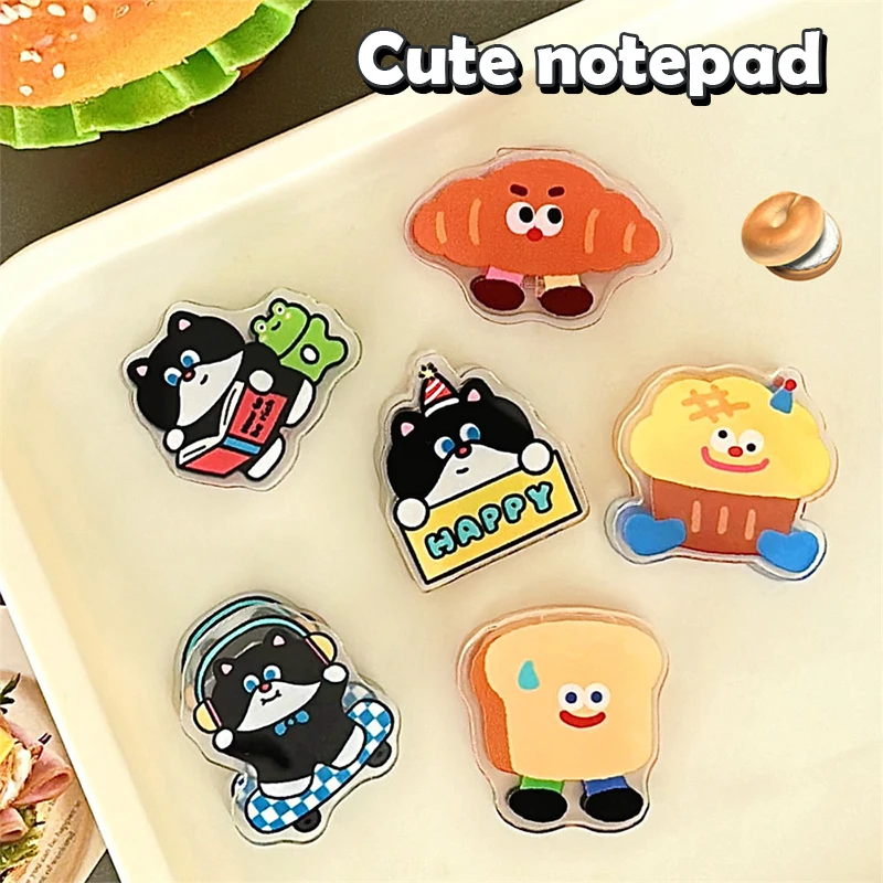 3Pcs Kawaii Cartoon Acrylic Binder Clip Cute Food Planner Clips Creative Decoration Paper Clamp Office School Supplies Gifts