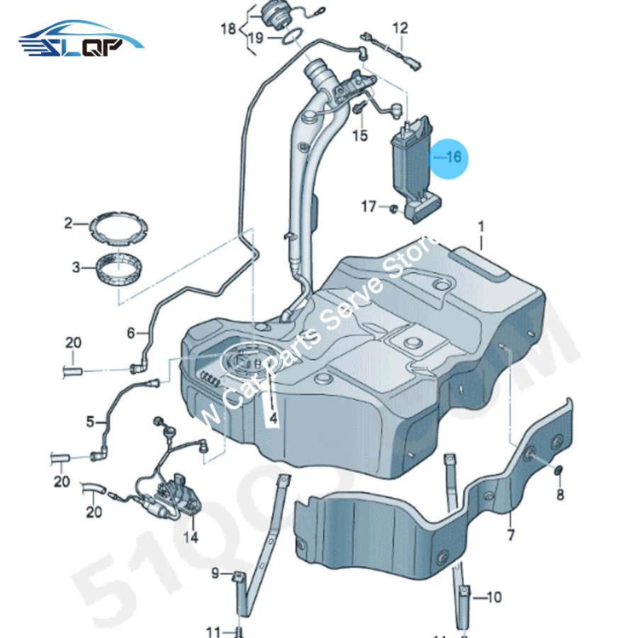 Tubo de carbón activado 5ND201801 para Audi Q3 RS Q3 VW Passat B7 CC Tiguan Touran Sharan 3C0201801E