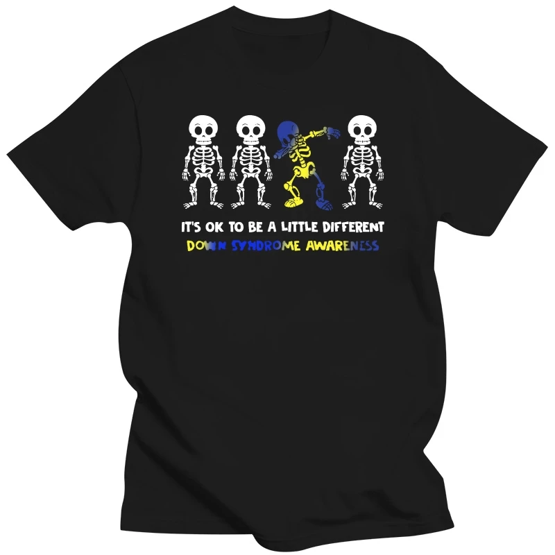 It's Ok To Be A Little Different Down Syndrome Awareness Dabbing Skeleton Version - T-shirts