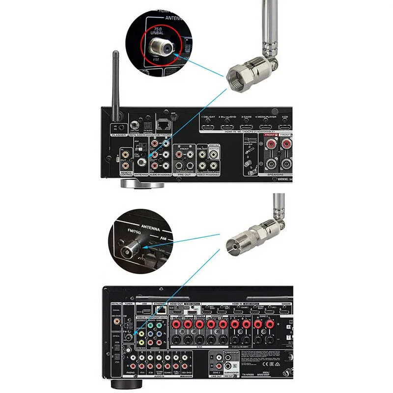 4 unids/set antena 75Ω adaptadores DAB FM Radio HiFi Mini sistema telescópico FM RADIO ANTENA-antena perfecta para Radio FM