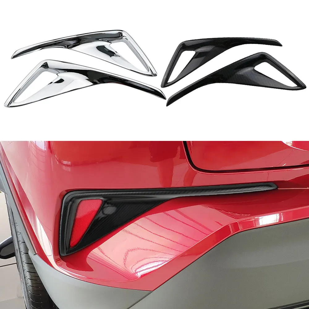 2Pcs Car Rear Back Fog Light Lamp Frame Decoration Sticker Cover Trim for Toyota C-HR CHR 2016 - 2020 Accessories