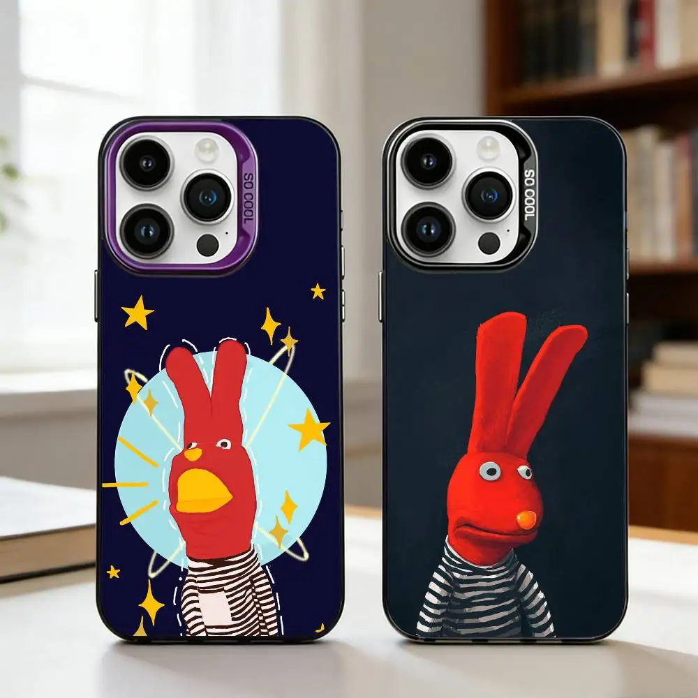 

Cute B-Bodoque 31 Minutos Bunny Phone Case For iPhone17 16 15 14 13 12 Pro Max Grey Black Matte Laser Metallic Aurora Funda