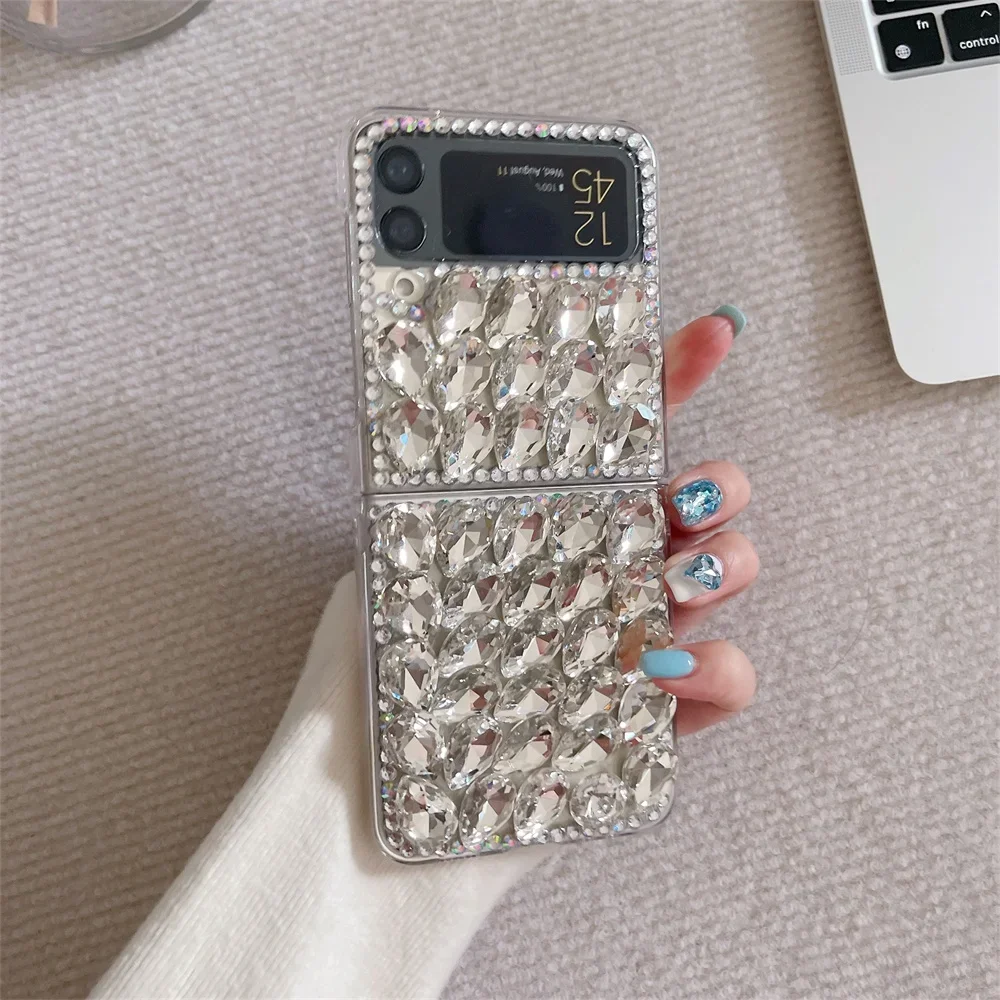 3d блестящий чехол для телефона со стразами и бриллиантами для Samsung Galaxy Z Flip 6 5 4 3 Flip6 Flip5 Flip4 Flip3 5g противоударный чехол