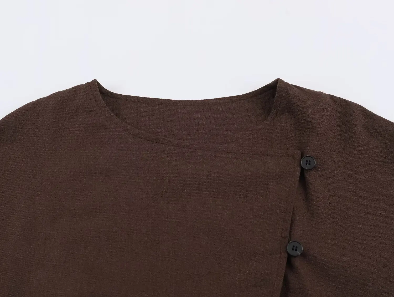 KONDALA Damen Vintage Casual Braune Jacke mit Asymmetrischen Knöpfen Elegante Pendlerjacke Mantel 2026 Frühling Trendige Schicke Damenjacke – Detail 11