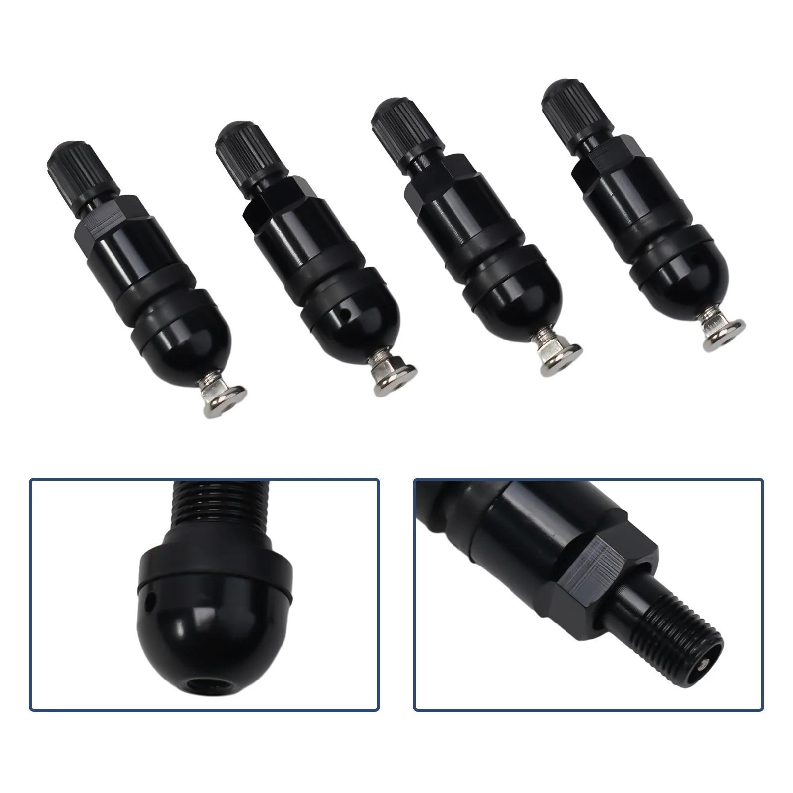 4pcs TPMS Tire Pressure Sensor Valve Stem Repair Kit For BMW 5 Series Black Tire Pressure Sensor Repair Part