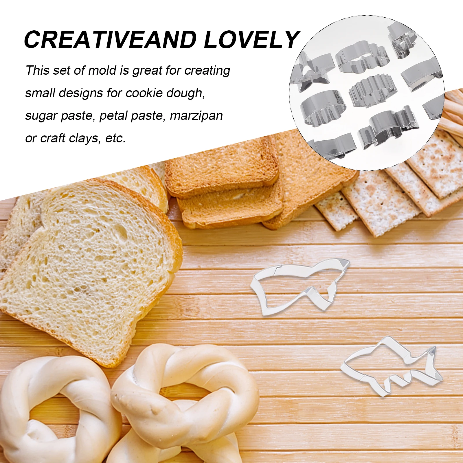 

9pcs Cookie Molds Stainless Steel Baking Tools Biscuit Mold Shape DIY Stainless Steel Cookie Mold Cake Supplies