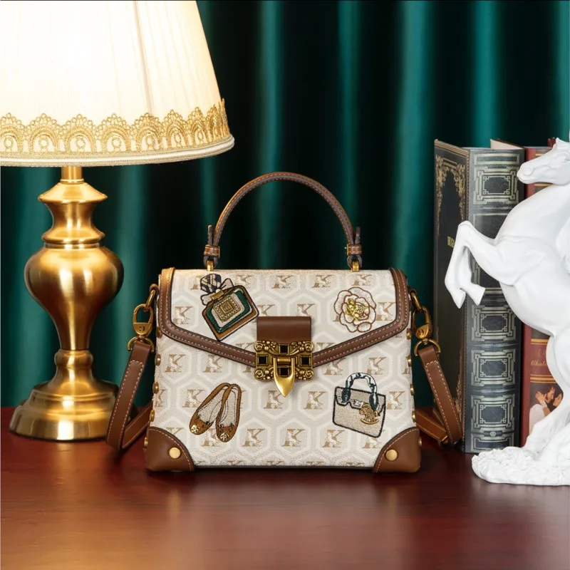 

Light luxury brand 2025 new handbag with high-end fashion, embroidered and printed designer single shoulder crossbody bag