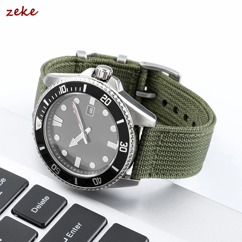 18mm 20mm 22mm Ribbed Nylon Watch Strap Two-Piece Military Sport Style Men Women Replacement Band for Omega Bracelet Accessories view 4