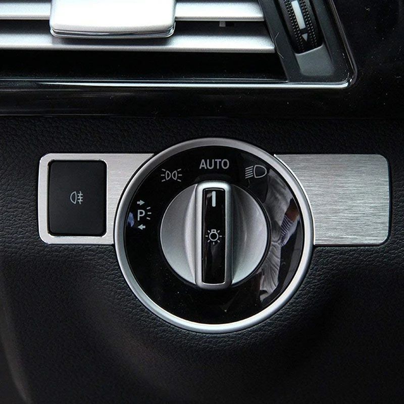 Headlight Switch Cover Trim Sticker Car Styling Accessories For Mercedes Benz A W176 B W246 C W204 E-Class W212 GLA GLK