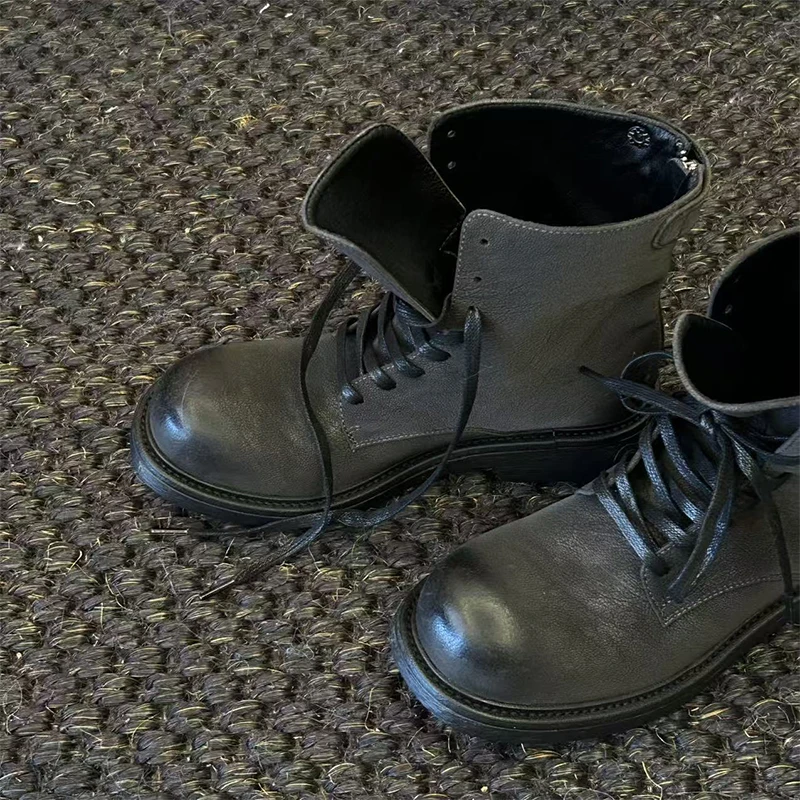 

Ankle Women's Boots Flats Lace Up Casual Designer Shoes Fashion Woman Winter Boots 2025 New Walking Sport Femme Chelsea Boots