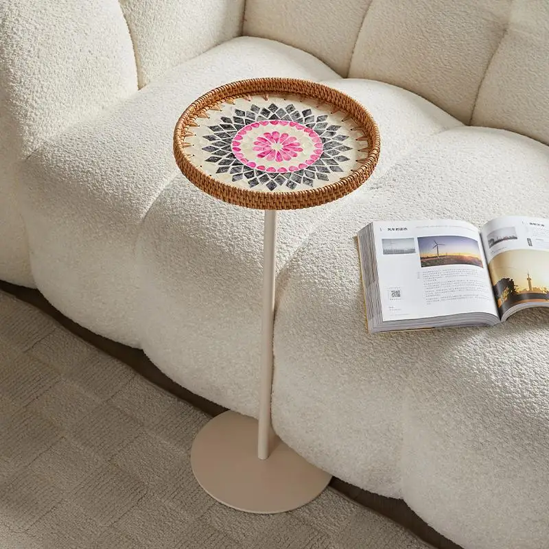 Nordic Iron Art Small Side Table round Coffee Table Bedroom Nightstand Modern Mobile Corner Table