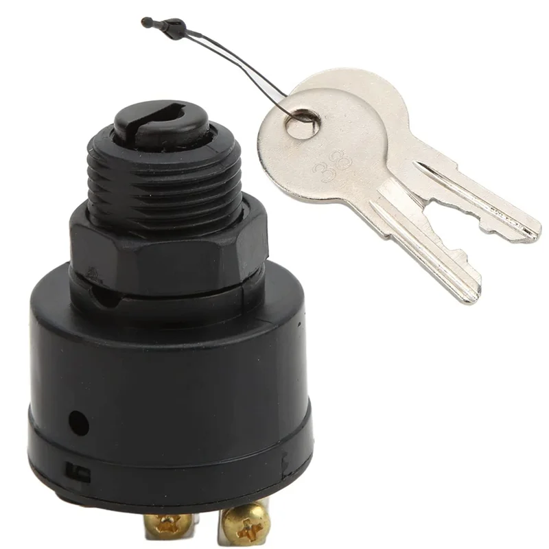 Ignition Switch, 3 Positions Ignition Key Switch 87‑88107 for Most Outboard Engines