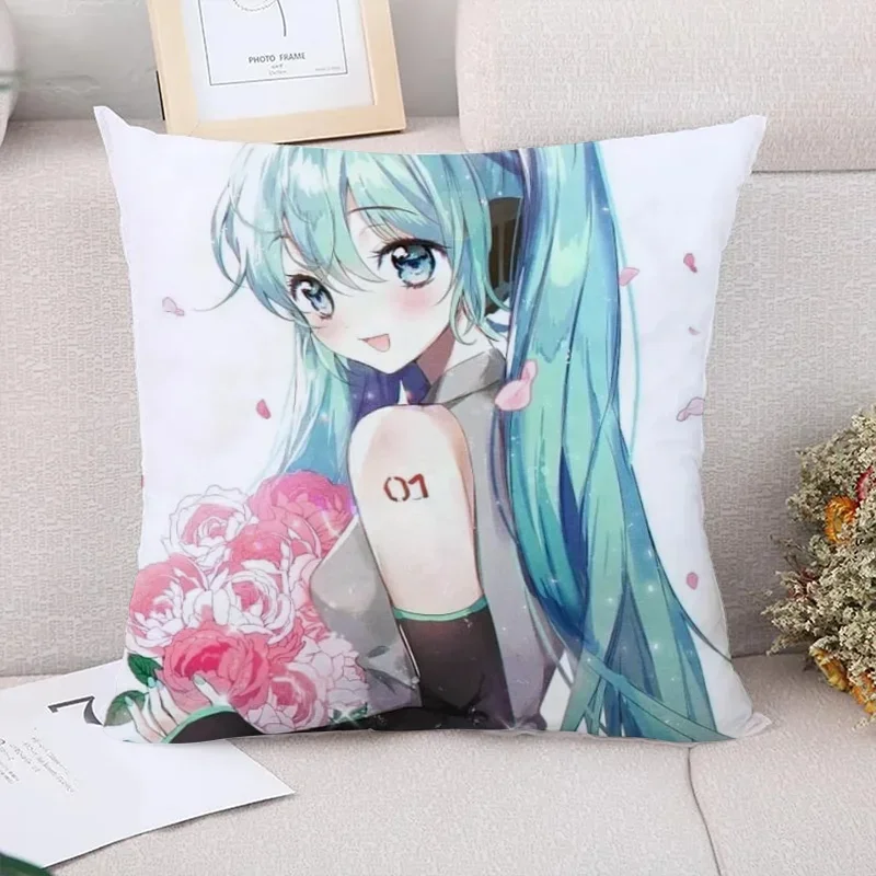 Body Pillow Cover 40x40 M-Miku Cushion Covers for Bed Pillows Car Decoration Sofa Cushions Decorative Pillowcase Fall Decor Home