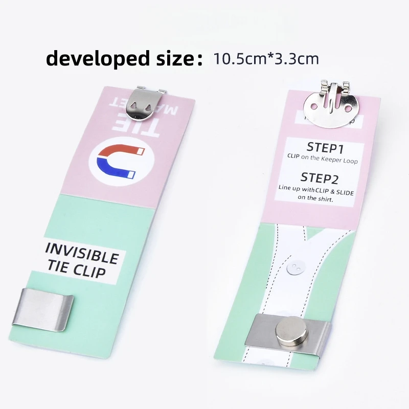 مشبك ربطة عنق مغناطيسي غير مرئي ثابت تلقائيًا من الفولاذ المقاوم للصدأ مشابك ربط قميص معدنية مجوهرات إبداعية للرجال إكسسوارات هدايا