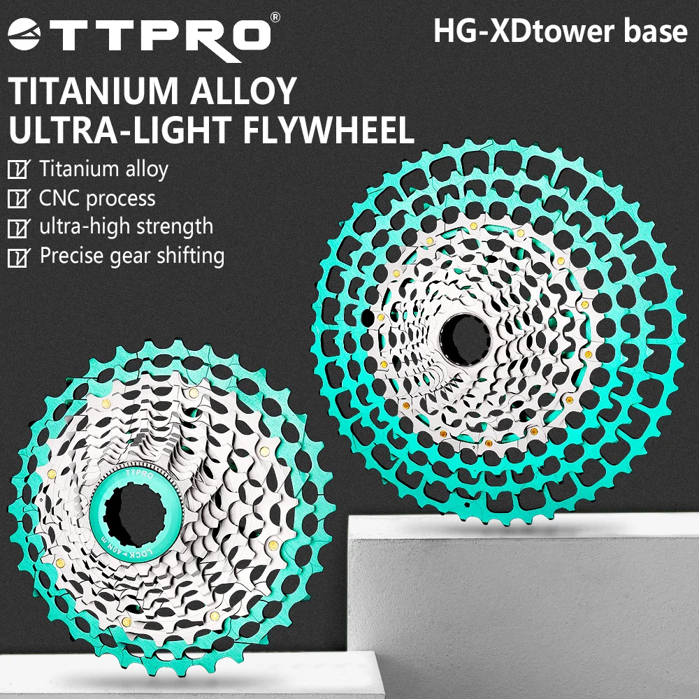 

TTPRO Сверхлегкая 12-скоростная кассета для горного велосипеда 12s 11-34/52T Процесс ЧПУ Титановый сплав HG Высокопрочная звездочка XD