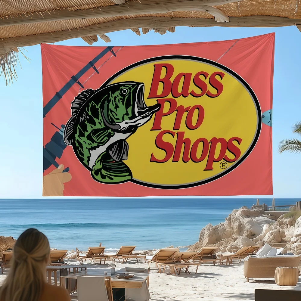 Bandera de la marca de pesca Bass-Pro-shops para decoración, picnic al aire libre, bandera colgante para el hogar, camping y fiestas