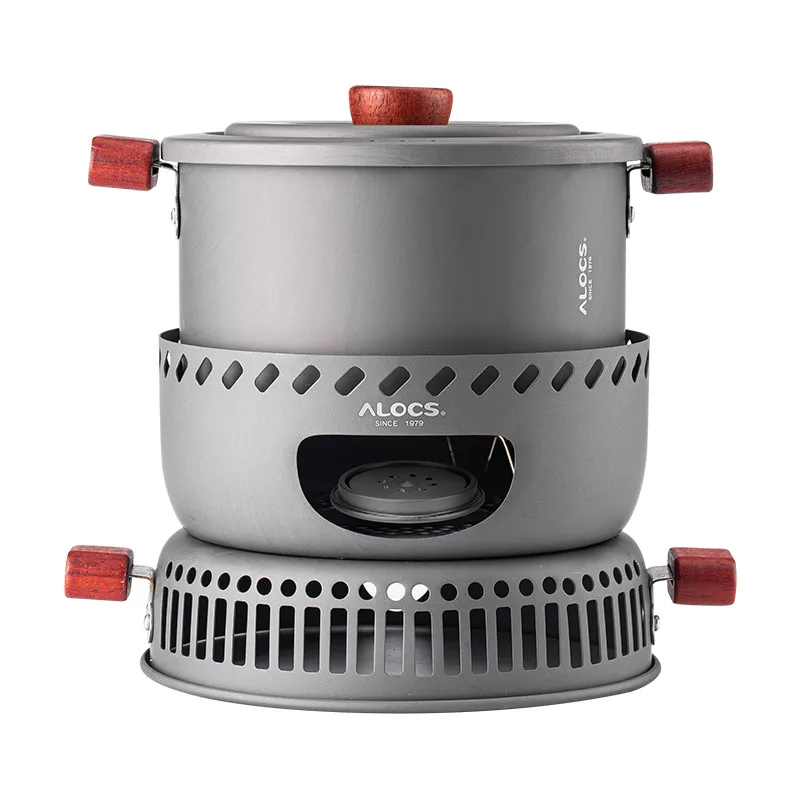 ALOCS CW-C33 High Power Portable All-in-One Storage Alcohol Stove Gas Stove Dual Purpose Pot Outdoor Camping All-in-One Pot