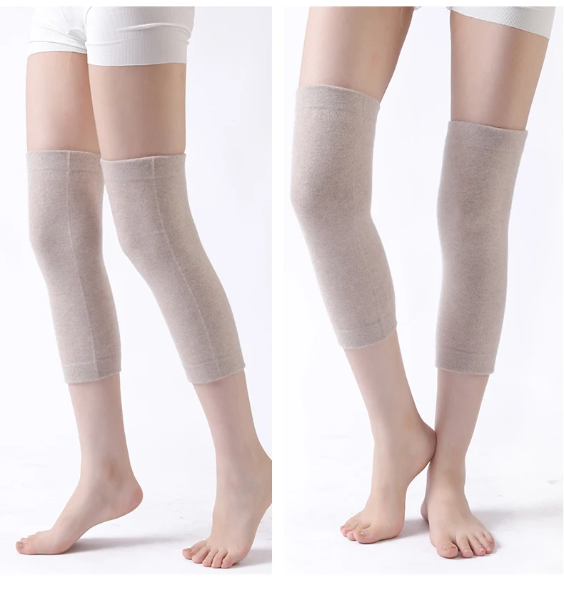 100% wolle Unisex Knie Hülse Solide Winter Kältebeständig Warme Knie Männer Gestrickte Hohe Kniescheibe Knie Protektoren Beinlinge Frauen Herbst – Detail 10