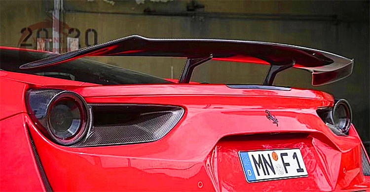 กรอบไฟท้ายโป๊ะโคมไฟคาร์บอนไฟเบอร์สำหรับ Ferrari 488 GTB Spider อัพเกรดสไตล์ N แบบแห้ง