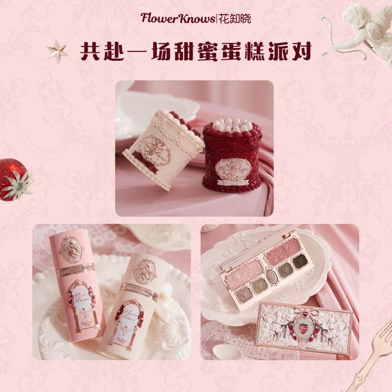 Flowerkaren maquillage coffrets cadeaux petit ange fard à paupières coquille bijoux glaçure à lèvres fard à joues fleur savoir l'ours doux Blush correcteur