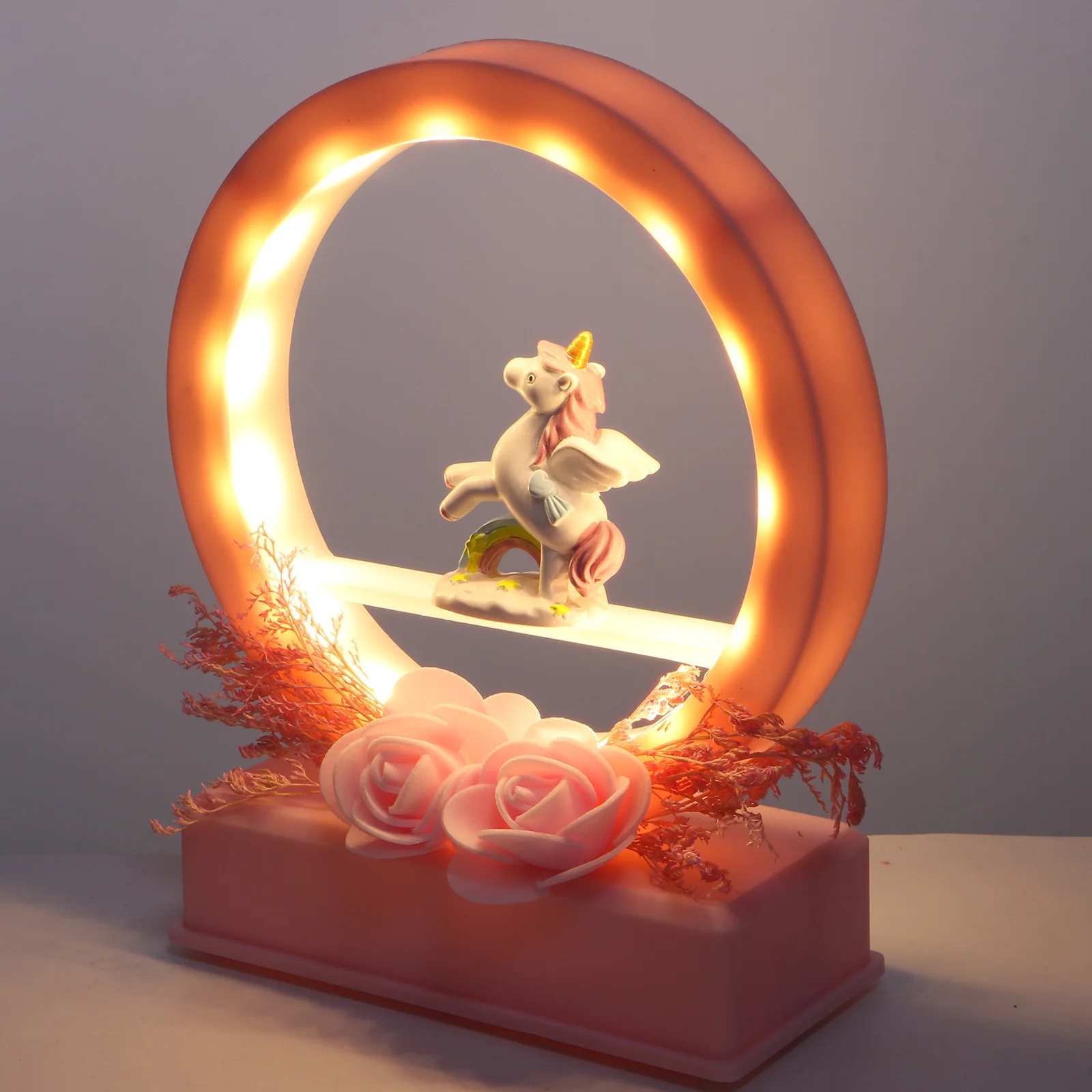 

1Pcs Night Lamp Unicorn Cartoon Resin Decoration Bedroom Desktop Light Atmosphere Romantic Lamp for Home Unicorn Cartoon Light