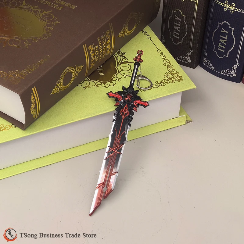 

17CM Genshin Impact Game Peripheral Diluc Exclusive Wolf's Gravestone Alloy Replica Miniature Weapon Model Juguetes Decorations