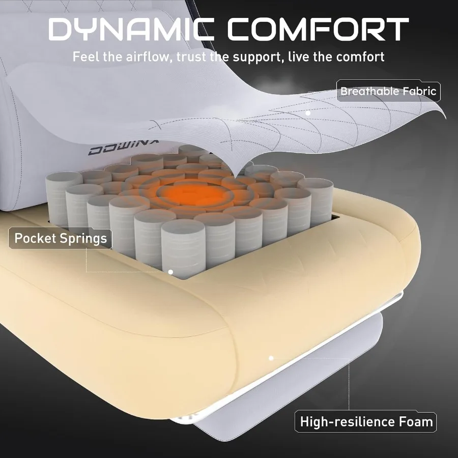 كرسي ألعاب كراسي ألعاب قماشية للبالغين مع وسائد زنبركية للجيب ودعم قطني كرسي كمبيوتر مريح للتدليك wi