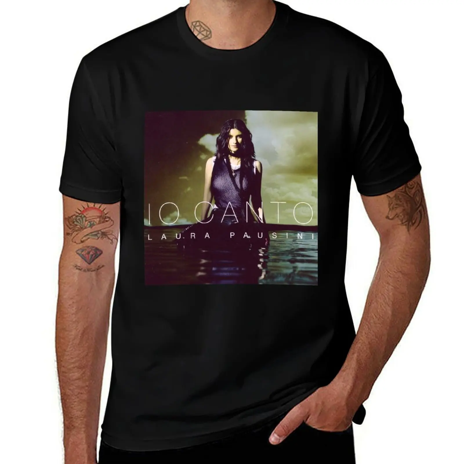 

Laura Pausini io canto T-Shirt All Match Basic Short Sleeve Top