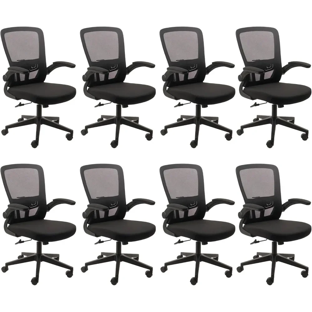 

Ergonomic Mesh Office Chair Adjustable Height and Swivel Lumbar Support Home Office Chair with Flip Up Armrests (8PK)