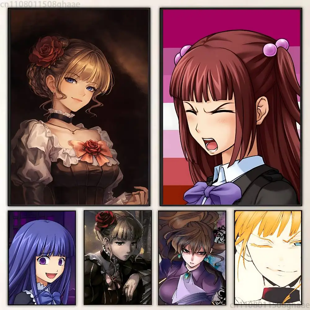umineko no naku koro ni Poster Fancy Poster Wall Sticker for Living Room Bar Vintage Decorative Painting