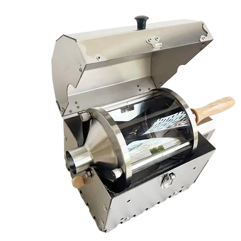 

New Home Coffee Roaster Bean Roaster Electric Dried Fruit Roaster Coffee Roasting Bean Machine Silver Leather Drawing