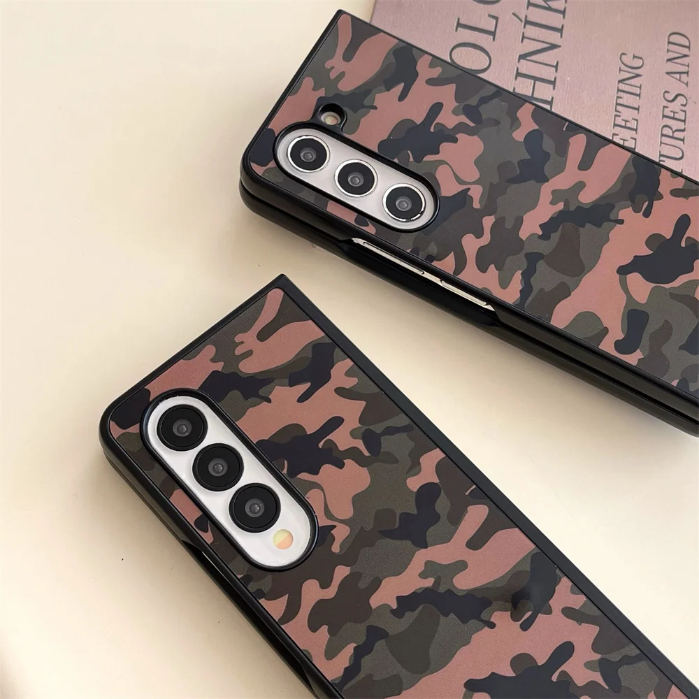 الفاخرة الملونة التمويه نمط قضية الهاتف لسامسونج Z فليب أضعاف 7 6 5 4 3 ZFold7 ZFlip7 للصدمات الوفير الغطاء الواقي