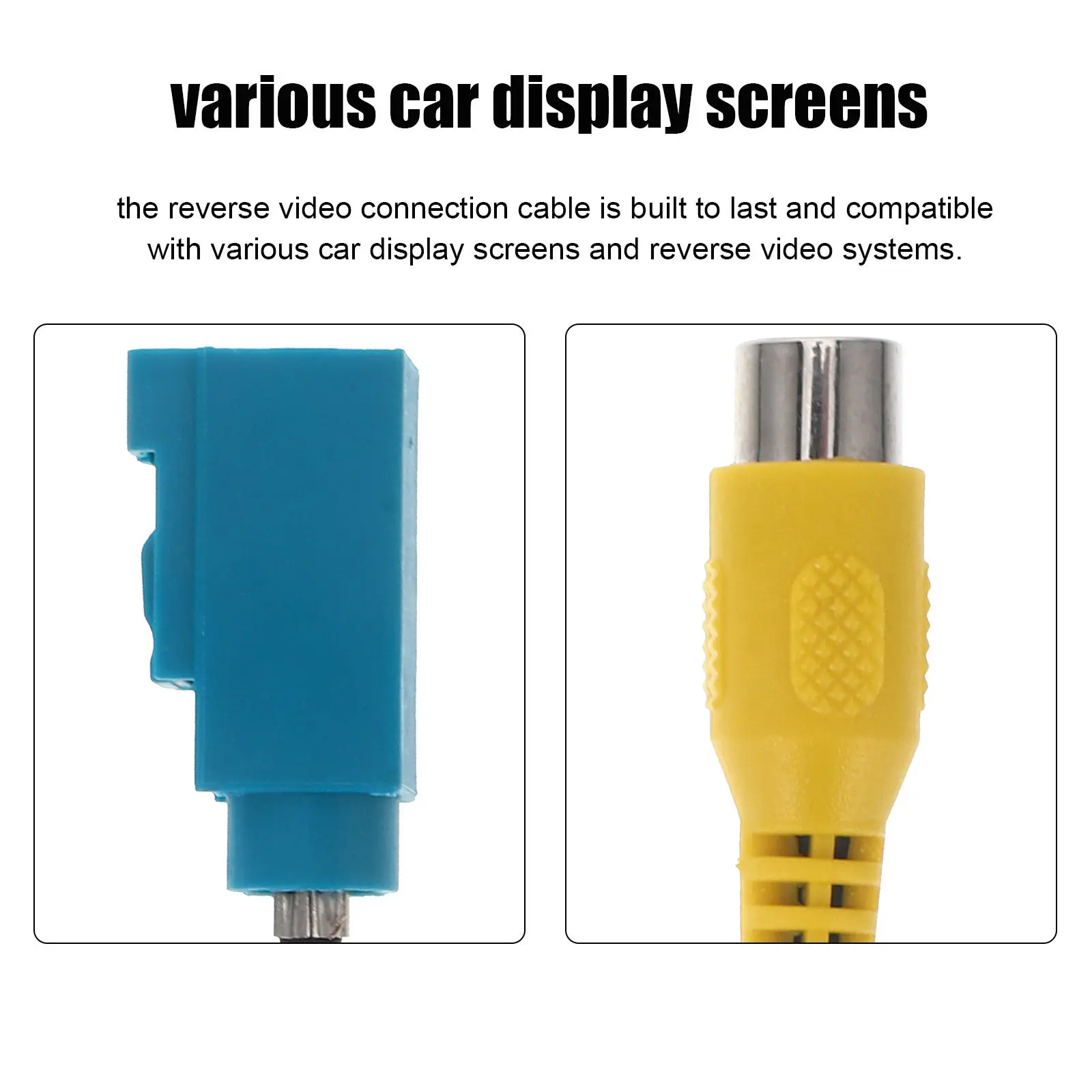 Rear View Camera Video Connector Rca Video Line Heavy Duty PVC Backup Camera Wire Harness Hd Image Transmission Car Navigation