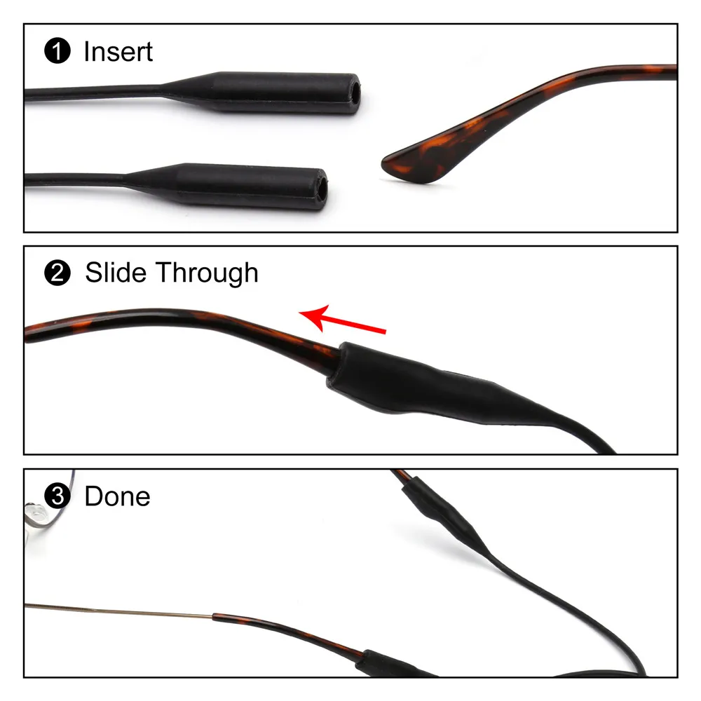 JM Elastic Silicone Eyeglasses Strap Holder Waterproof Glasses Retainer, Sports Sunglasses Chain Women Men Kids