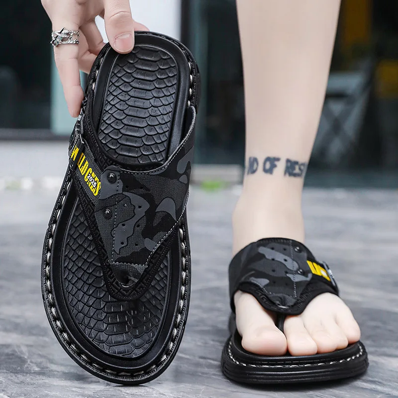 Flip flops casual slippers summer outdoor anti slip waterproof beach shoes fashion soft sole comfortable breathable cool sandals