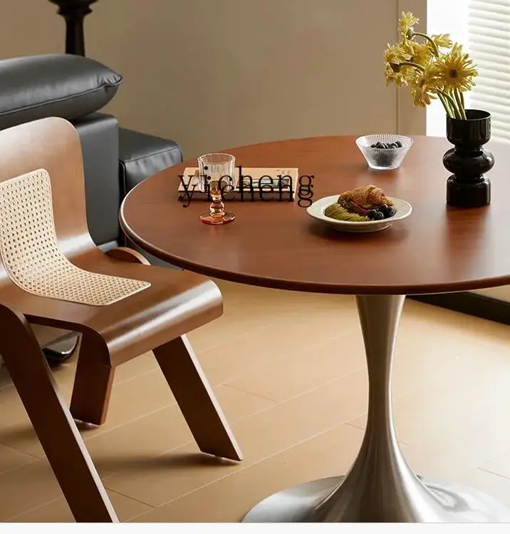 

ZK medieval solid wood dining table rattan back chair French home leisure desk chair dressing chair home accessories