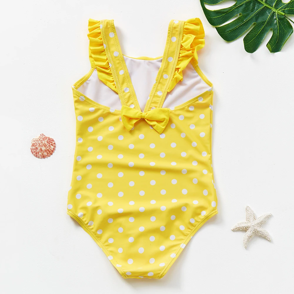 

2-10Y Toddler Baby Girls swimwear one piece Girls swimsuit Dot print Children Swimwear Girls Swmming outfit Biquini infantil