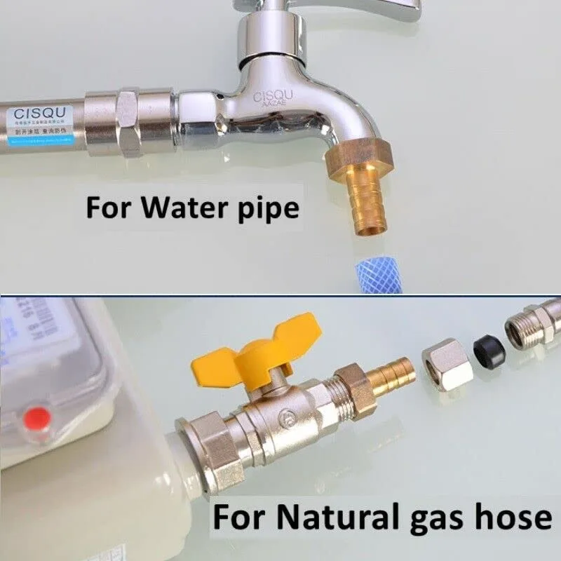 Full Copper  Pagoda Joint, Gas Joint, Green Head, Water Hose Quick Insert, Internal and External Thread Nozzle 2pcs