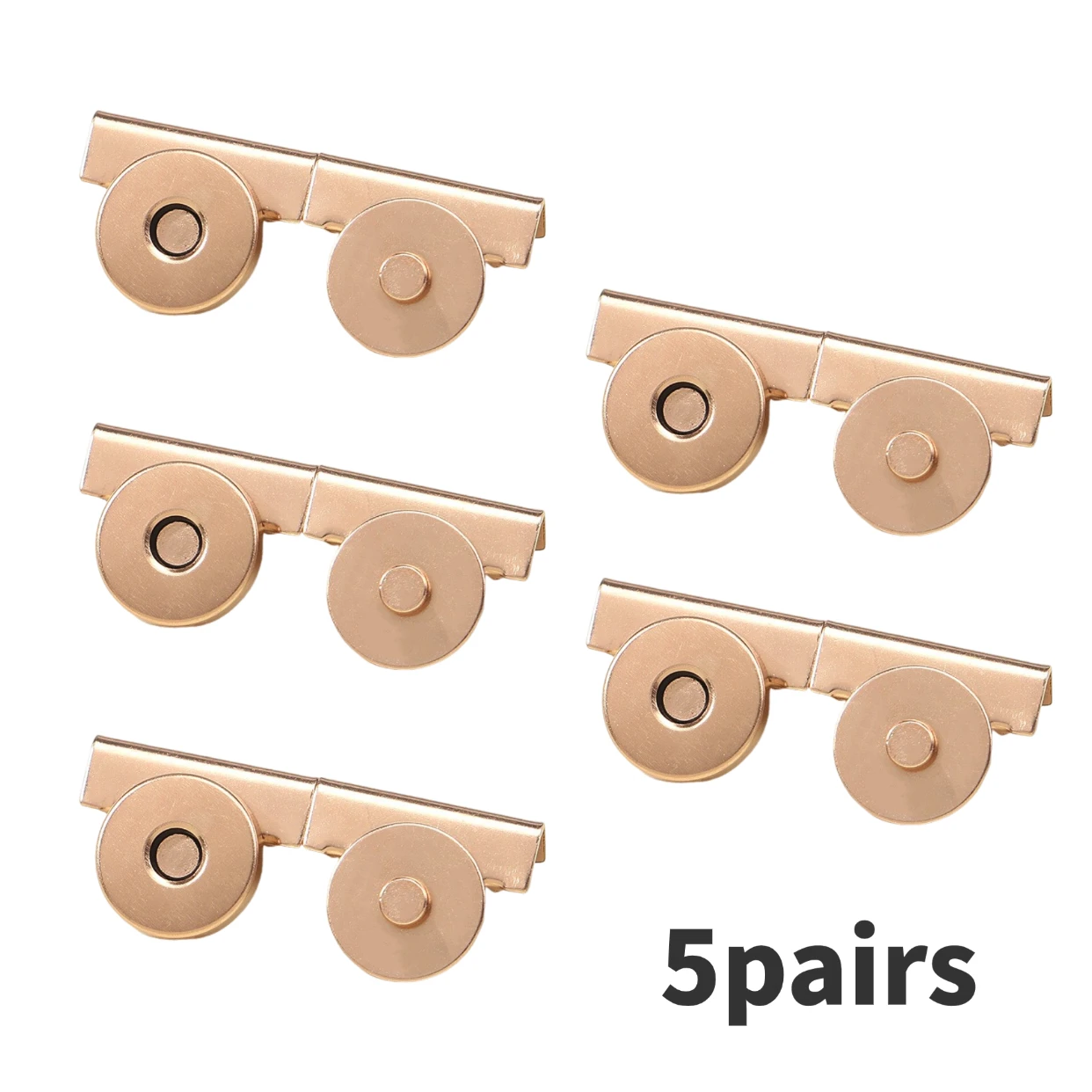 5 Pairs Durable Metal Snap Buttons, Seamless Magnetic Snap Clasps for Bags, Wallets & Garments, Multi Colors Available, DIY Purs