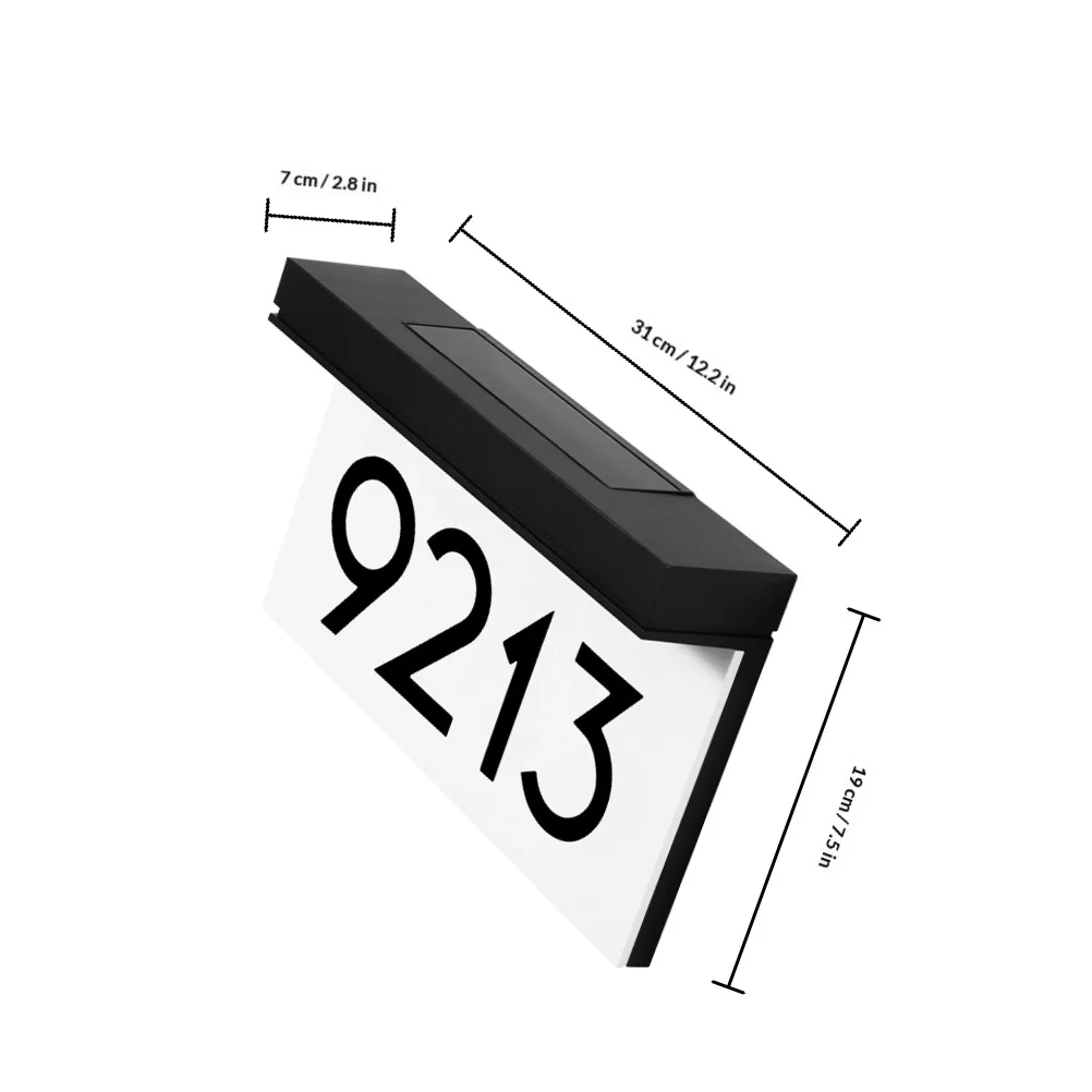 1세트 태양광 도어플레이트 라이트 밝은 LED 야외 벽등 에코 넘버스 조명 야간 가시성 향상