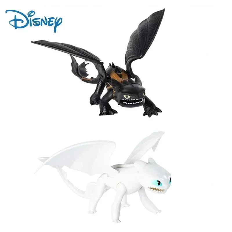 Disney How To Train Your Dragon 3 Toothless Light Fury Night Fury PVC Can Move Collectible Action Figure Toys for Children Gifts